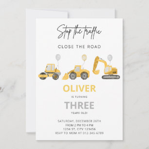 Construction Birthday Invitation Dump Truck Party