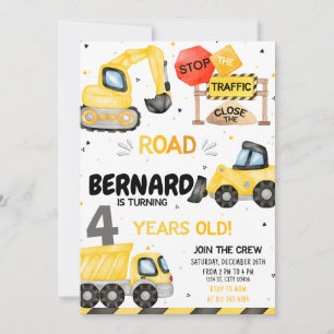 Construction Birthday Invitation Dump Truck Party