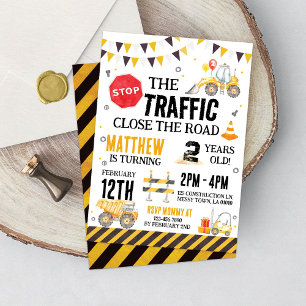 Construction Birthday Invitation Dump Truck Party