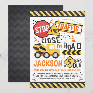 Construction Birthday Invitation Dump Truck Party