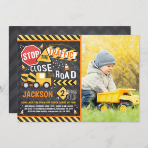 Construction Birthday Invitation Dump Truck Party