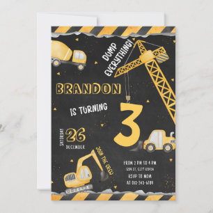 Construction Birthday Invitation Dump Truck Party