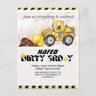 Construction Birthday Invitation Editable Dump Tru