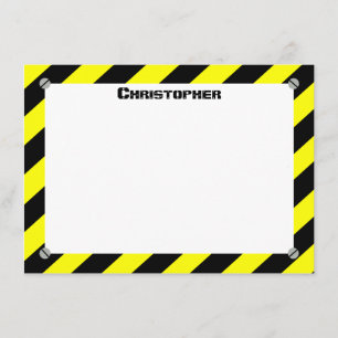Construction Birthday invitaton thank you card