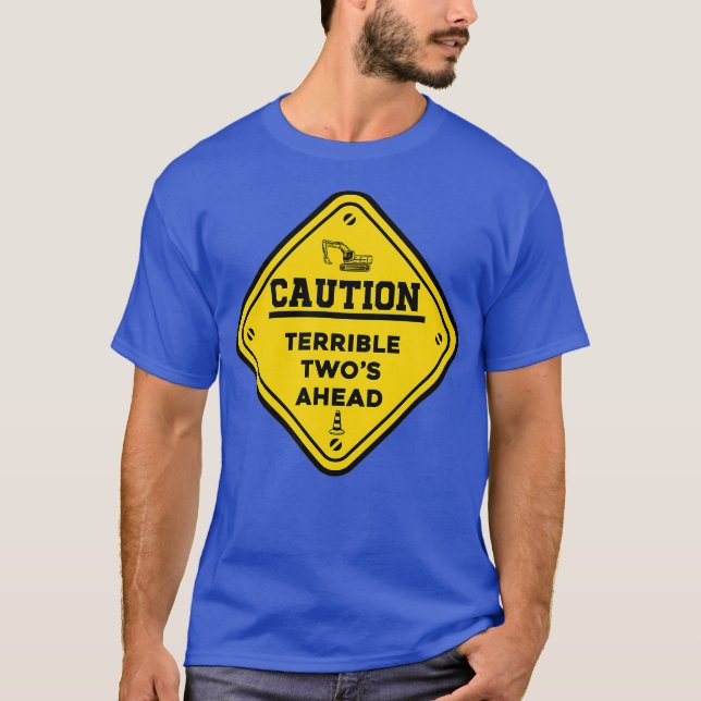 Construction Birthday kids Caution Terrible Twos T-Shirt (Front)