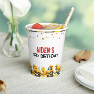 Construction Birthday Paper Cups