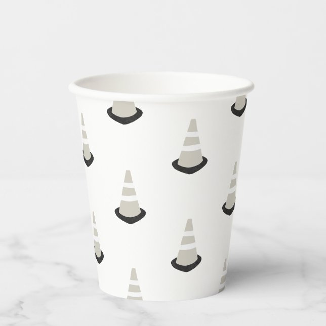 Construction Birthday Party Brown Cone Paper Cup (Front)