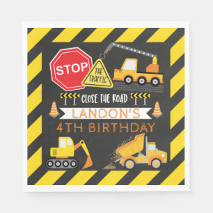 Construction Birthday Party Decor Napkin