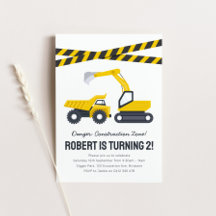 Construction Birthday Party Invitation