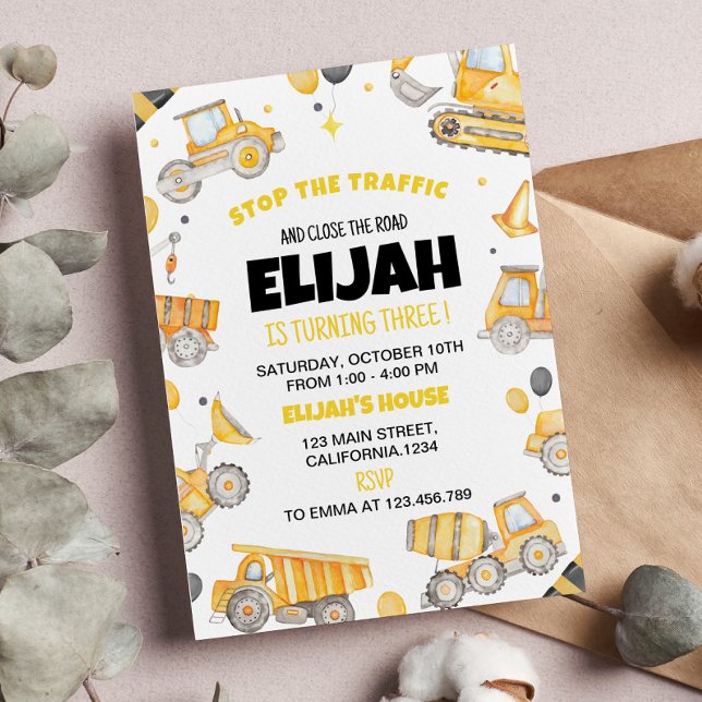 Construction Birthday Party Invitation (Creator Uploaded)
