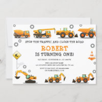 Construction Birthday Party Invitation