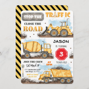 Construction Birthday Party Invitation