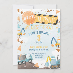 Construction Birthday Party Invitation Boys Party