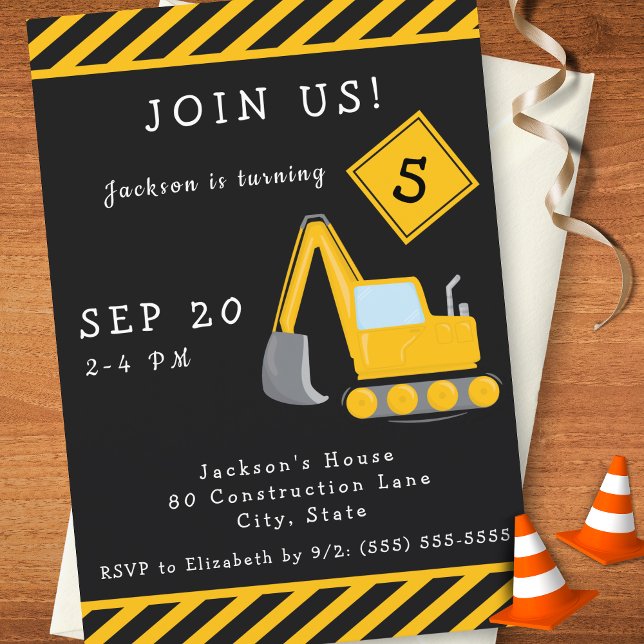 Construction Birthday Party Invitation for Boy (Creator Uploaded)