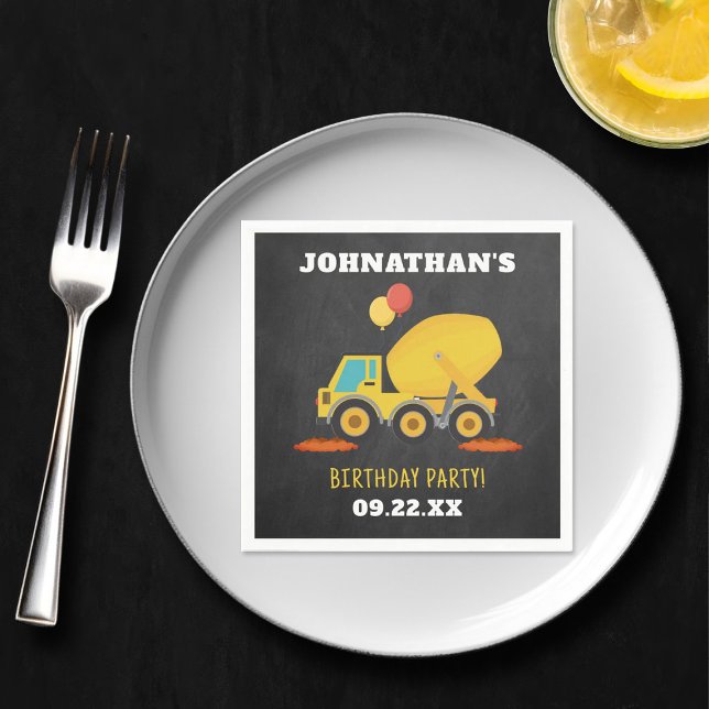 Construction Birthday Party Napkin (Creator Uploaded)
