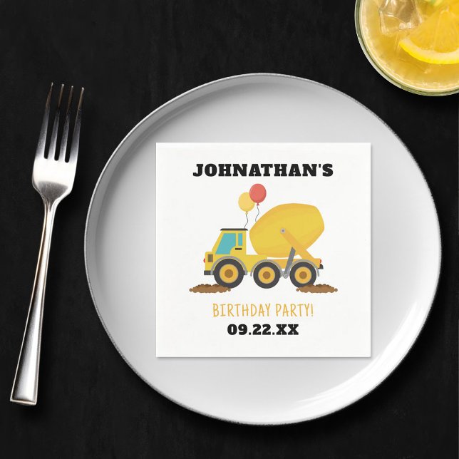 Construction Birthday Party Napkin (Creator Uploaded)
