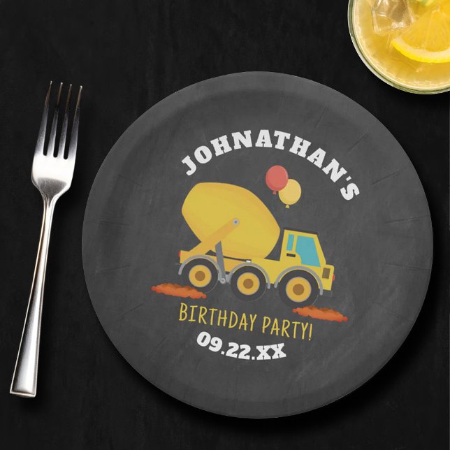 Construction Birthday Party Paper Plate (Creator Uploaded)