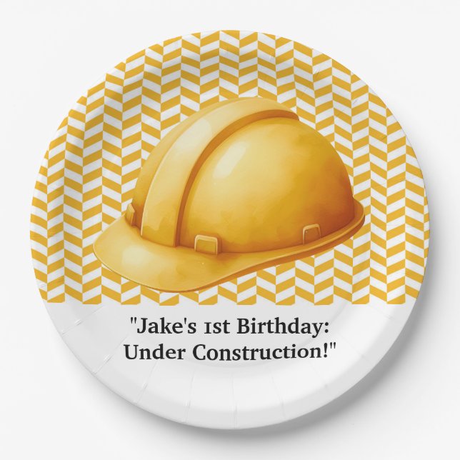 Construction Birthday Party  Paper Plate (Front)