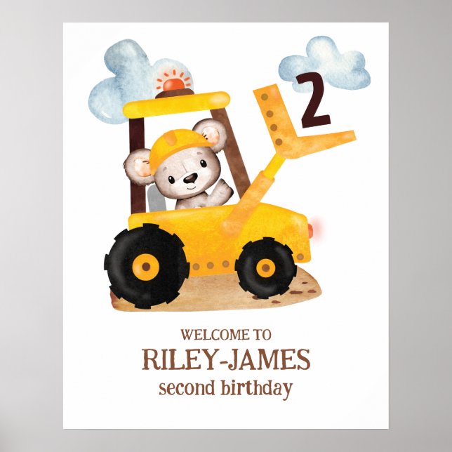 Construction Birthday Party  Poster (Front)