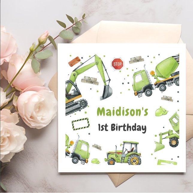 Construction  Birthday Party Thank You  Napkin (Creator Uploaded)