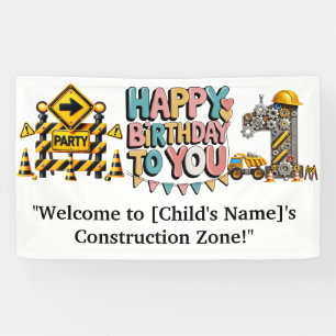 Construction  Birthday Party Welcome Banner