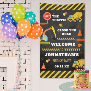 Construction Birthday Party Welcome Banner