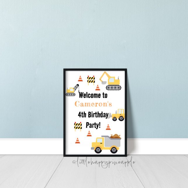 Construction Birthday Party Welcome Sign (Creator Uploaded)