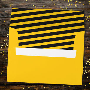Construction Birthday Party Yellow and Black Envelope