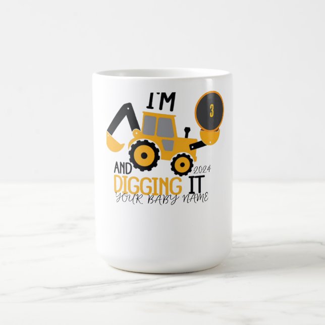 Construction Birthday Shirt, Custom Construction P Coffee Mug (Center)
