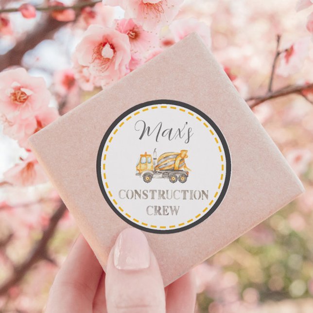 Construction Birthday Theme Gift Sticker (Creator Uploaded)