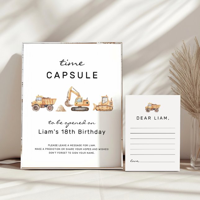 Construction Birthday Time Capsule Sign (Creator Uploaded)