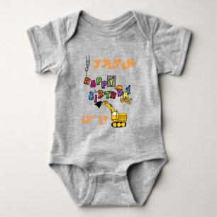 Construction Birthday wish Baby Bodysuit