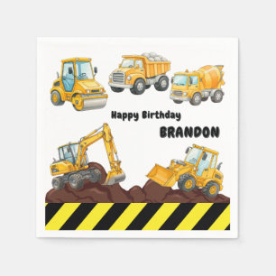 Construction Birthdayt Paper Napkins