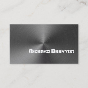Construction black grey metal custom business card