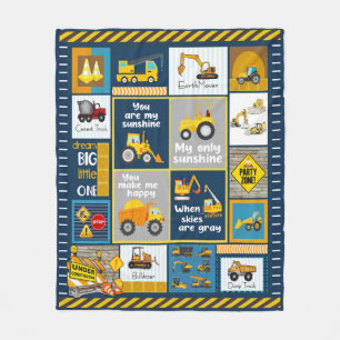 Construction Blanket, Construction Gifts Fleece Blanket