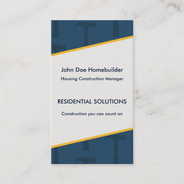 Construction Blues Business Card (Front)