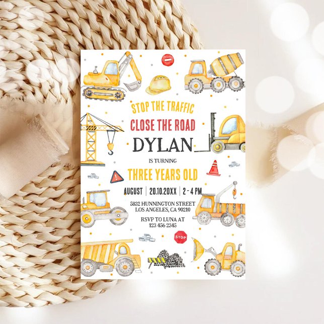 Construction Boy Birthday Invitation (Creator Uploaded)