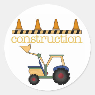 Construction Bucket Loader Classic Round Sticker