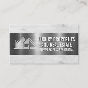 Construction Build Logo   Wood Background Business Card