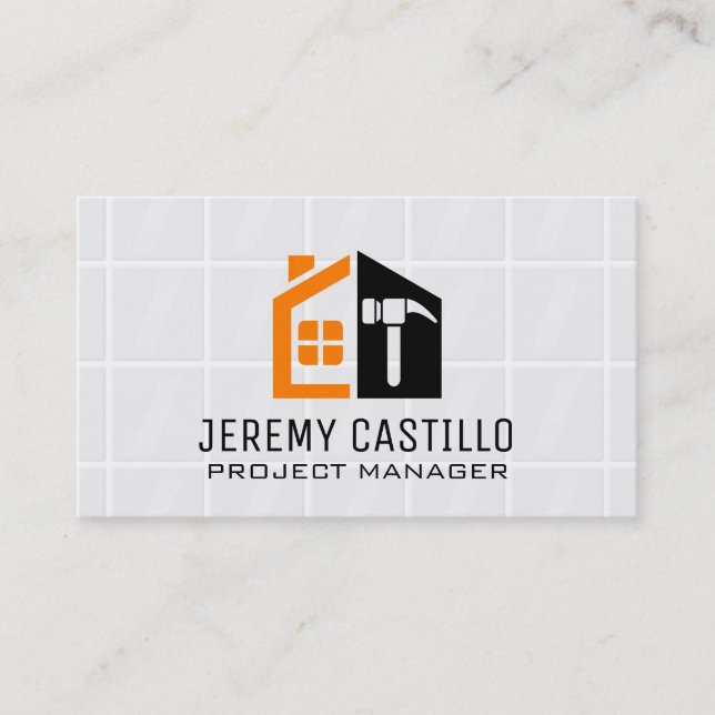 Construction Builder | General Contractor  Business Card (Front)