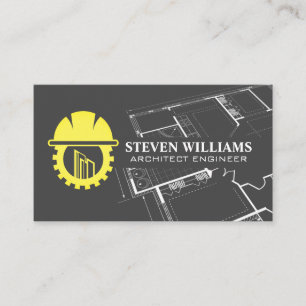 Construction Builder Logo   Blueprint  Business Card
