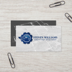 Construction Builder Logo   Blueprint  Business Card
