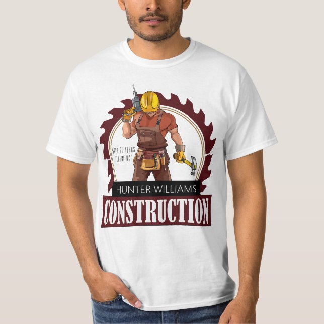 Construction Builder Tool Professional Advertising T-Shirt (Front)