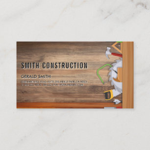 Construction Builder Tools wood Table Business Card