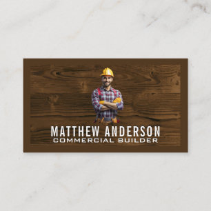 Construction Builder Wood Business Card