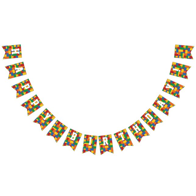 Construction Building Blocks Birthday Bunting (All)