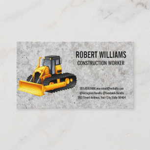Construction Bulldozer Industrial Vehicle Appointment Card