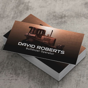 Construction Bulldozer Plant Operator Copper  Business Card