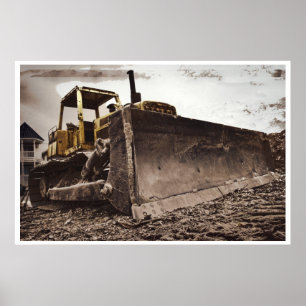 Construction Bulldozer Poster