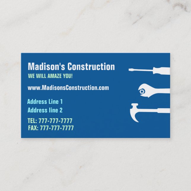 Construction Business Card (Front)